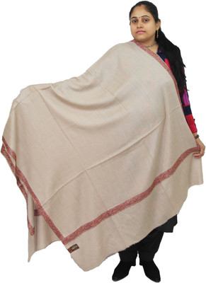 Vrinde Pashmina Embroidered Women Shawl(White)