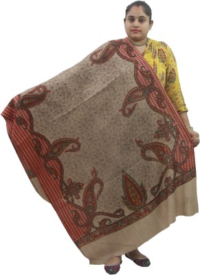 KAVIM Wool Printed Women Shawl(Beige)