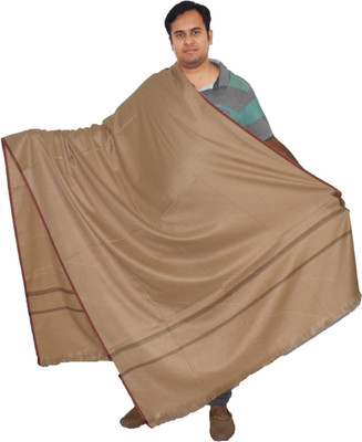 Vrinde Pure Wool Self Design Men Shawl(Beige)