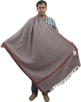 Vrinde Pure Wool Solid Men Shawl(Grey)