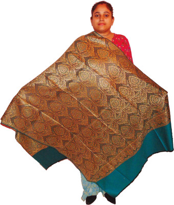 Vrinde Pure Wool Self Design Women Shawl(Green)