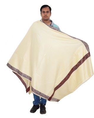 Vrinde Wool Self Design Men Shawl(Beige)