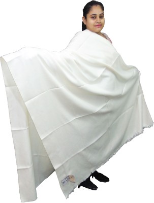 Vrinde Pure Wool Self Design Women Shawl(White)