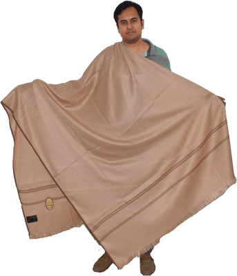 Vrinde Pure Wool Self Design Men Shawl(Beige)