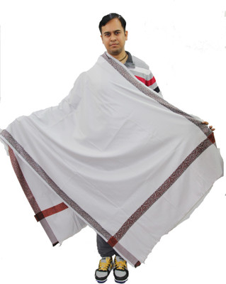 Vrinde Pure Wool Self Design Men Shawl(Grey)
