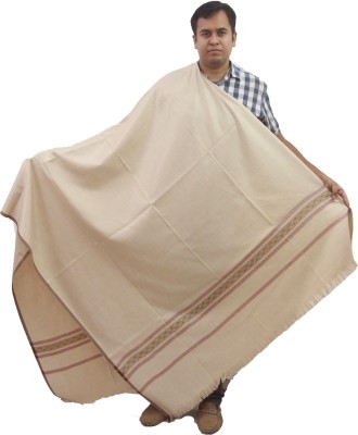 Vrinde Wool Self Design Men Shawl(White)