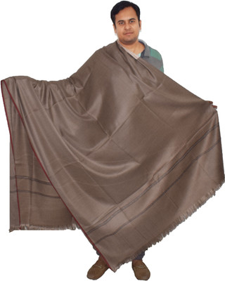 KAVIM Wool Self Design Men Shawl(Grey)