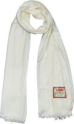 Vrinde Pure Wool Solid Men Shawl(White)