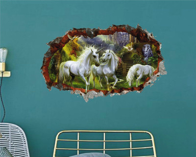 Jagvii 60 cm Unicorn, Self Adhesive Sticker(Pack of 1)