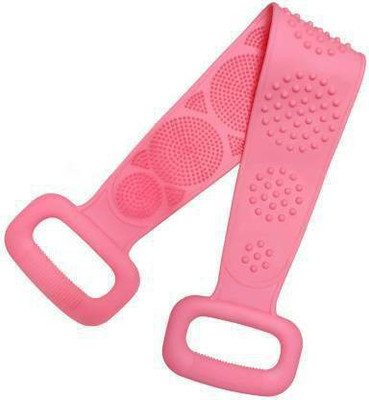CareHut Silicone Back Scrubber, Bath Shower,Body Massage Brush Silicone Bath Towel Body Brush Belt, Cleaning Shower Strap, Double-Sided Washing Peeth Scrubber for Men & Women [pink, 1 piece ]