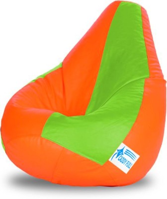 CaddyFull XXL Tear Drop Bean Bag Cover  (Without Beans)(Orange, Green)