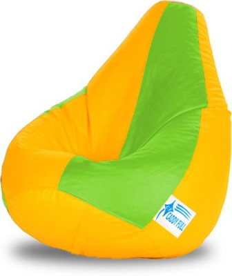 CaddyFull XXL Tear Drop Bean Bag Cover  (Without Beans)(Yellow, Green)