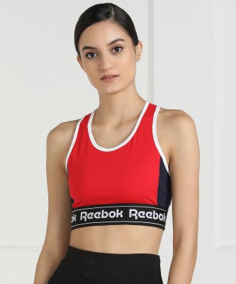 REEBOK CORE Logo Bralette Women Sports Bra(Red)