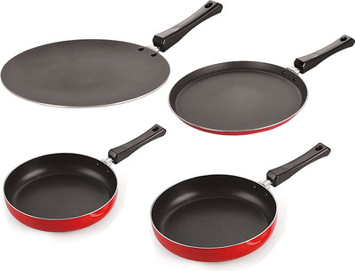 NIRLON FT10_CT12_FP10_FP11________ Non-Stick Coated Cookware Set(PTFE (Non-stick), Aluminium, 4 - Piece)
