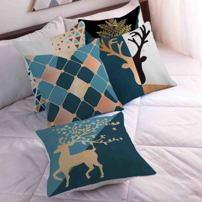 AMAZE ATTIRES Animal Cushions & Pillows Cover(Pack of 5, 60 cm*60 cm, Green)