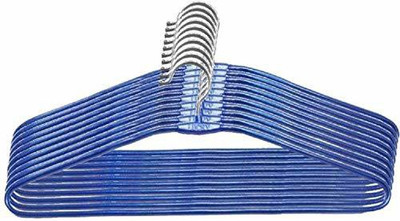 PUHUHP Cloth Hanger Stainless Steel / with Plastic Coating Hanger Plastic Shirt Hanger For  Shirt(Blue)