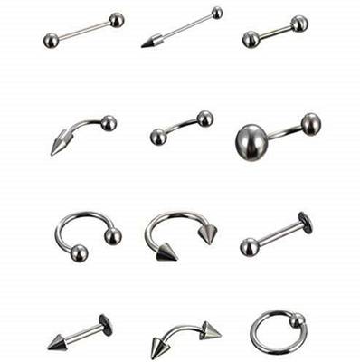 MEENAZ Fashion jewellery Valentine Stylish Silver Surgical body piercing (Tongue, Eye Brow, Navel, Lip, Belly, Earring, Cartilage, Helix, Tragus) Ear Eyebrow Nose Lip Silver Steel Jewelry for Men/Women/Boys/Girls (Pack of 12) Jewelry Men Boy-MENS EARRINGS COMBO-ME117 Alloy, Metal, Stainless Steel, Brass Hoop Earring, Stud Earring, Earring Set