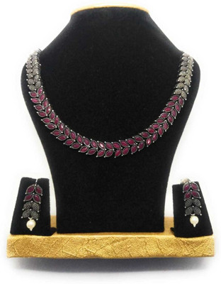 PBM CREATIONS Oxidised Silver Multicolor Jewellery Set(Pack of 1)