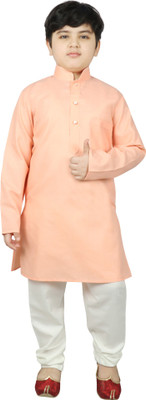 SG YUVRAJ Boys Festive & Party, Casual Kurta and Pyjama Set(Pink Pack of 1)