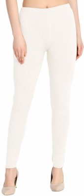 Kanna Fabric Ankle Length Winter Wear Legging(White, Solid)