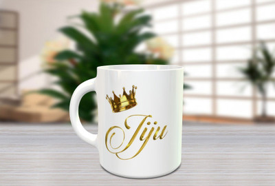 BlueBells Gifting King jiju written Ceramic Coffee Mug(325 ml)