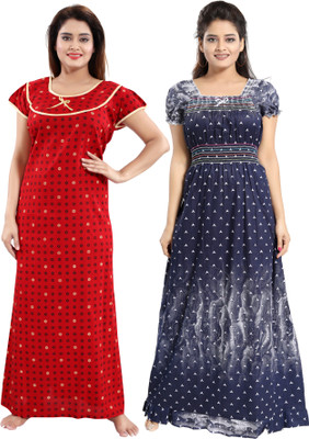 INNER BEATS Women Nighty Set(Multicolor)