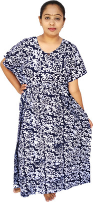 Apik Women Nighty(Blue, White)