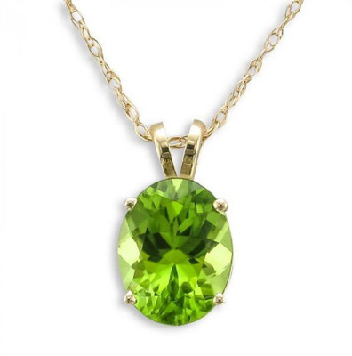 KUNDLI GEMS Gold-plated Peridot Stone Pendant