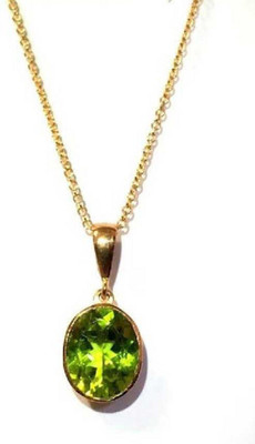 RATAN BAZAAR Peridot Ring Natural Stone Semi Precious Peridot Stone Certified & Astrological Purpose for unisex Gold-plated Peridot Stone Pendant