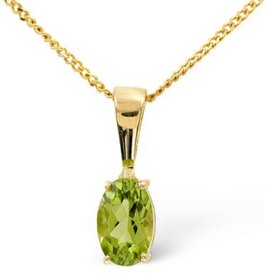 KUNDLI GEMS Gold-plated Peridot Stone Pendant