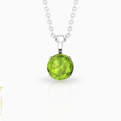 CEYLONMINE Silver Peridot Stone Pendant
