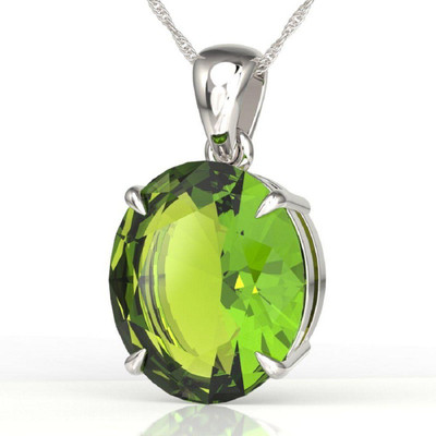 RATAN BAZAAR Peridot Pendant Natural Stone Semi Precious Peridot Stone Certified & Astrological Purpose for unisex Silver Peridot Stone Pendant
