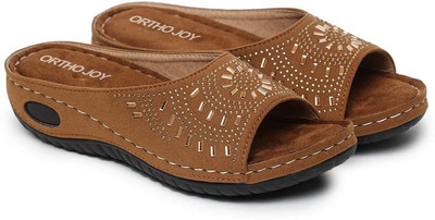 ORTHO JOY Women Flats(Brown , 9)