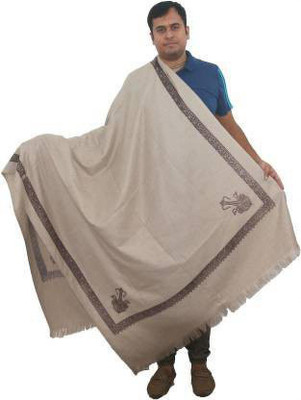 e mall Wool Self Design Women Shawl(Grey)