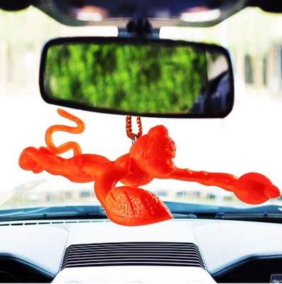 Qweezer New Hanuman For Car Hanging Bajrangbali Orange Flying Mahavir Car Hanging Ornament(Pack of 1)