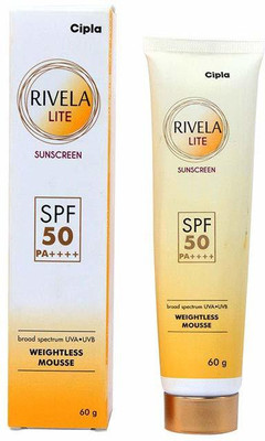 Cipla Sunscreen - SPF 50 PA++++ RIVELA LITE SUNSCREEN LOTION(60 g)