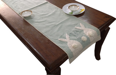 INERTIA Green 182.88 cm Table Runner(Cotton)