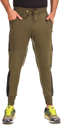 UZARUS Colorblock Men Green Track Pants
