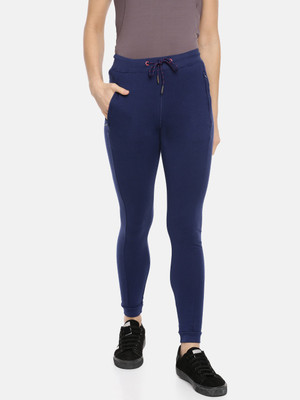 Macrowoman W-Series Solid Women Blue Track Pants