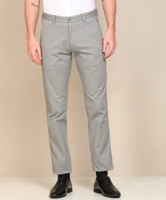 Peter England Slim Fit Men Grey Trousers