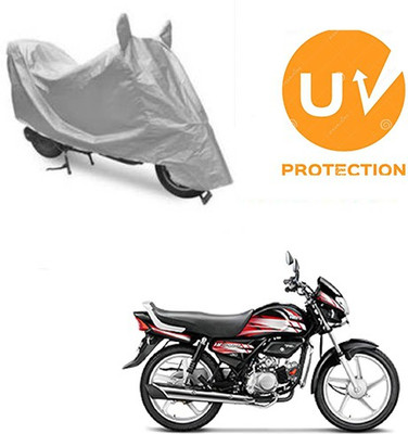 MOTOWORLD Waterproof Two Wheeler Cover for Hero(HF Deluxe, Grey)