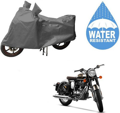 RPSENTTERPR Waterproof Two Wheeler Cover for Royal Enfield(Classic Chrome, Grey)