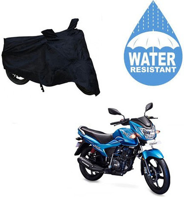 RPSENTTERPR Two Wheeler Cover for TVS(Victor New, Black)