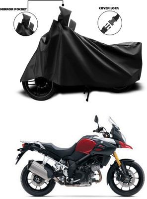 ANTHUB Waterproof Two Wheeler Cover for Suzuki(V Strom 1000, Black)