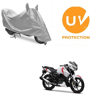 MOTOWORLD Waterproof Two Wheeler Cover for TVS(Apache RTR 160, Silver)