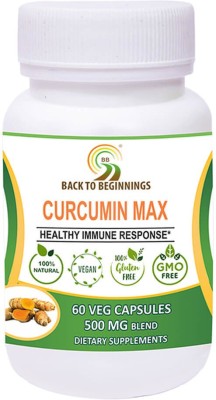 back to beginnings Curcumin Max Standardized Extracts 500 Mg Blend – 60 Veg Capsules(60 No)
