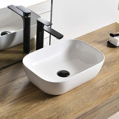KUDOS Super White Color/ (White,18x13x5 Inch) Table Top Basin(White)