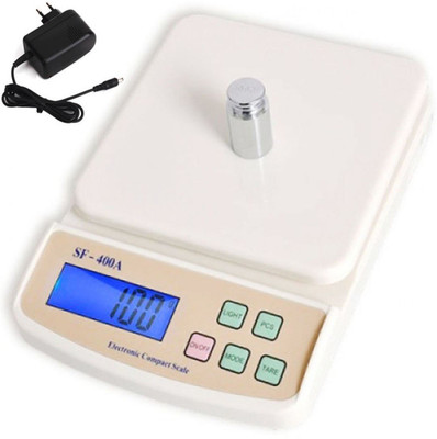 CraftsEra Sf-400a INOX ZIVOS Quality kitchen scale up to capacity 10kg with 1gm acccuracy. WHITE Weighing Scale(White)