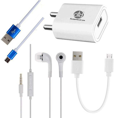 OTD Wall Charger Accessory Combo for Tecno Spark Power 2 Air, Titan T54, TP-LINK Neffos C5, TYMES Y5DT(White, Blue)
