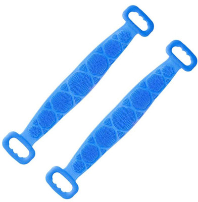 HUKBO Double Sided Use Silicone Bath Body Brush, Exfoliating Long Silicone Body Back Scrubber, Long Lasting (Pack of 2)